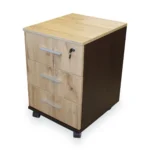 Ąžuolo spalvos stalčių blokas ant ratukų - Image 3