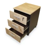 Ąžuolo spalvos stalčių blokas ant ratukų - Image 2