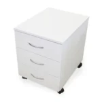 Baltas stalčių blokas ant ratukų