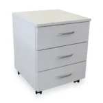 Balta stalčių spintelė ant ratukų