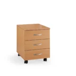 Buko spalvos stalčių blokas ant ratukų