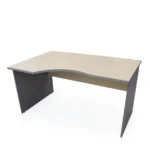 Beržo ir pilkos spalvos kairinis kampinis darbo stalas 140 cm