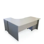 Beržo ir pilkos spalvos dešininis kampinis darbo stalas 160 cm - Image 4