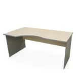 Beržo ir pilkos spalvos kairinis kampinis darbo stalas 160 cm