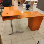 Buko ir beržo spalvos kairinis kampinis biuro stalas - Image 3